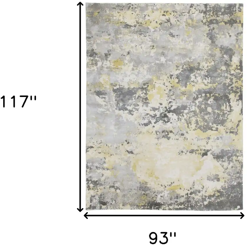 Gray and Yellow Abstract Hand Loomed Area Rug Photo 3