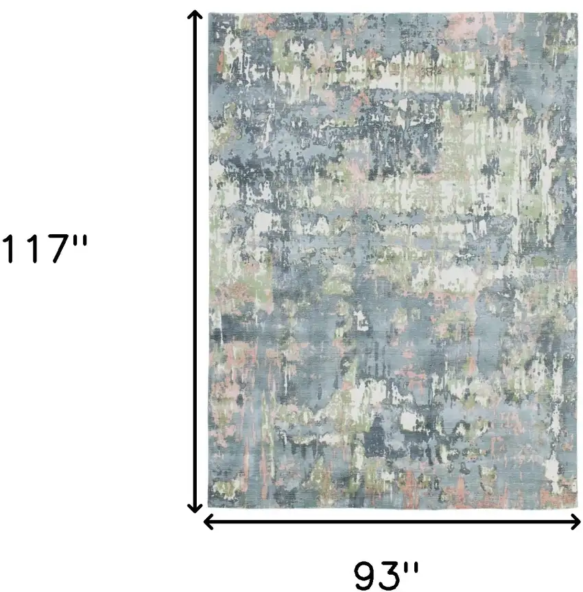 Gray and Yellow Abstract Hand Loomed Area Rug Photo 3
