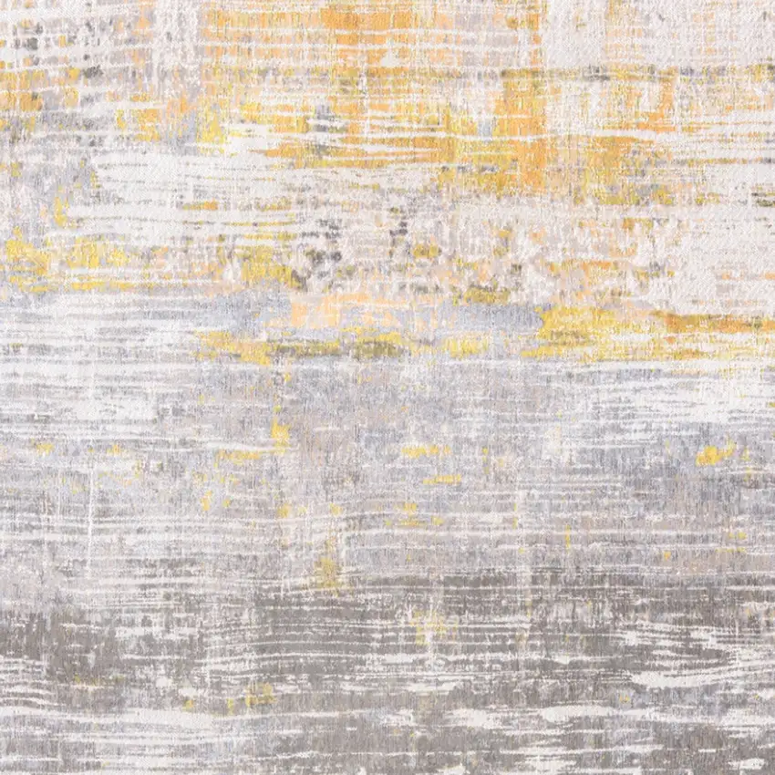 Gray and Yellow Abstract Non Skid Area Rug Photo 5