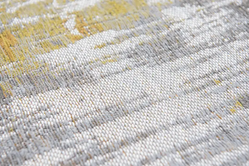 Gray and Yellow Abstract Non Skid Area Rug Photo 8