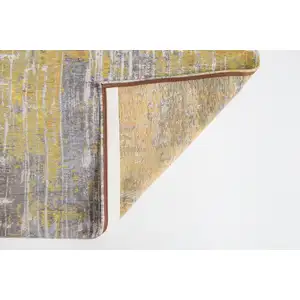 Photo of Gray and Yellow Abstract Non Skid Area Rug
