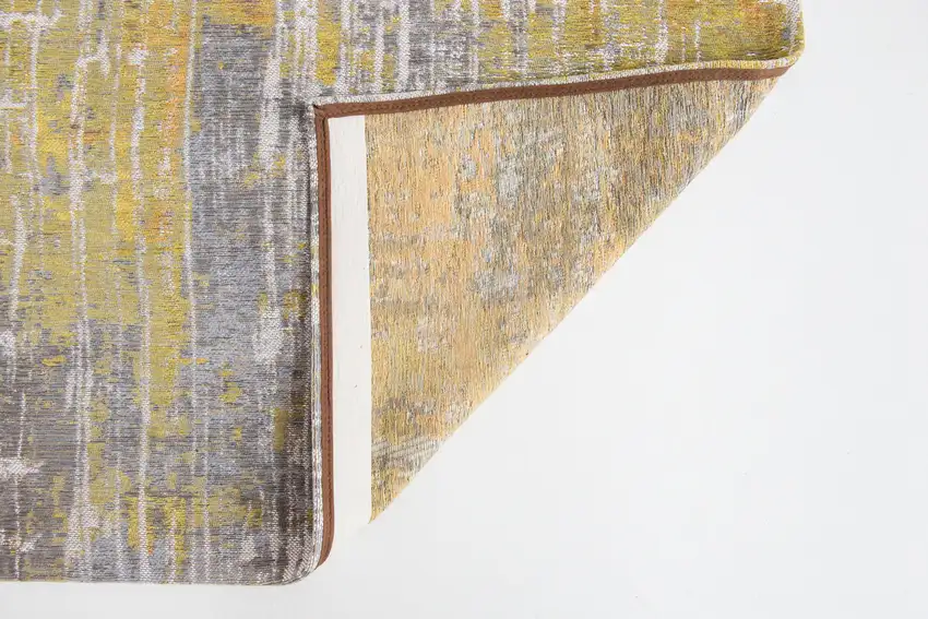 Gray and Yellow Abstract Non Skid Area Rug Photo 4