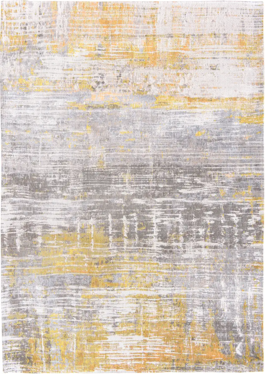 Gray and Yellow Abstract Non Skid Area Rug Photo 2