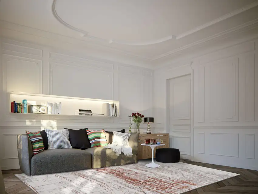 Gray and Yellow Abstract Non Skid Area Rug Photo 7