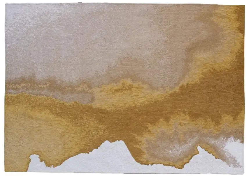 Gray and Yellow Abstract Non Skid Area Rug Photo 2