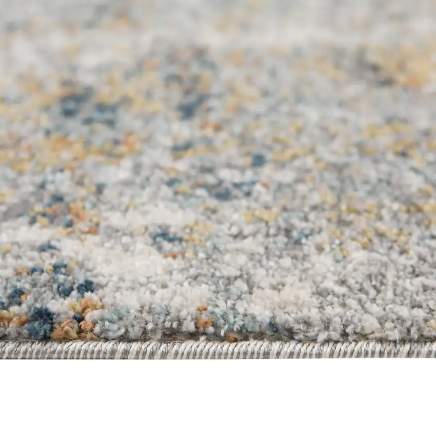 Gray and Yellow Abstract Power Loom Area Rug Photo 3