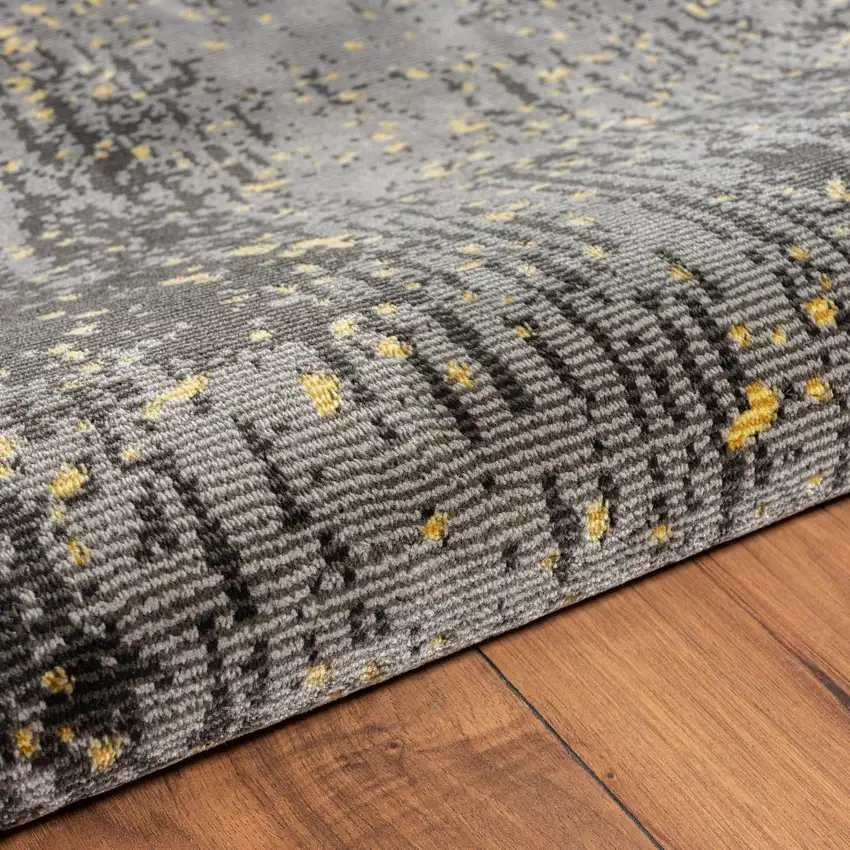 Gray and Yellow Abstract Sprinkle Area Rug Photo 6