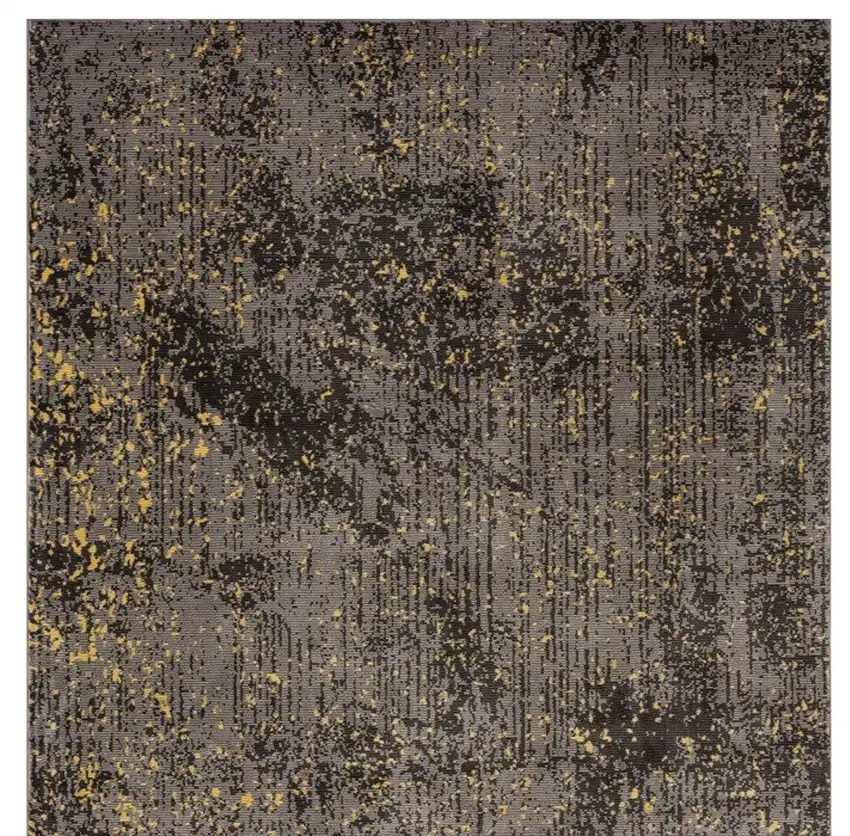 Gray and Yellow Abstract Sprinkle Area Rug Photo 4