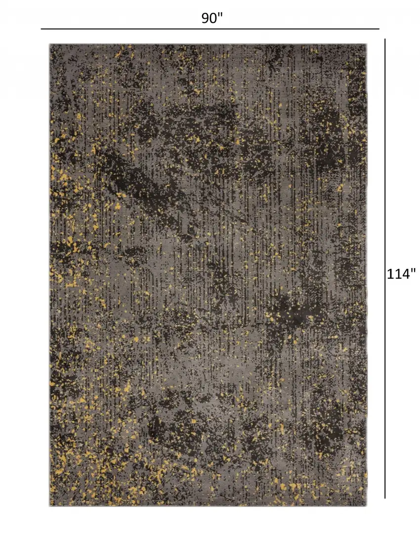 Gray and Yellow Abstract Sprinkle Area Rug Photo 5