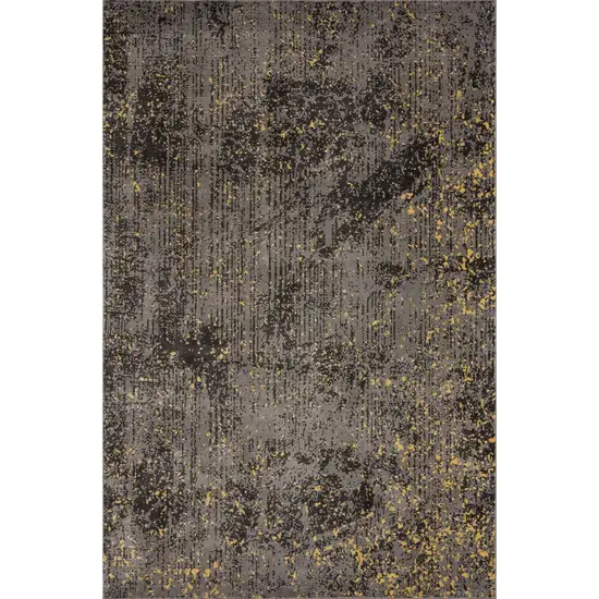 Gray and Yellow Abstract Sprinkle Area Rug Photo 8