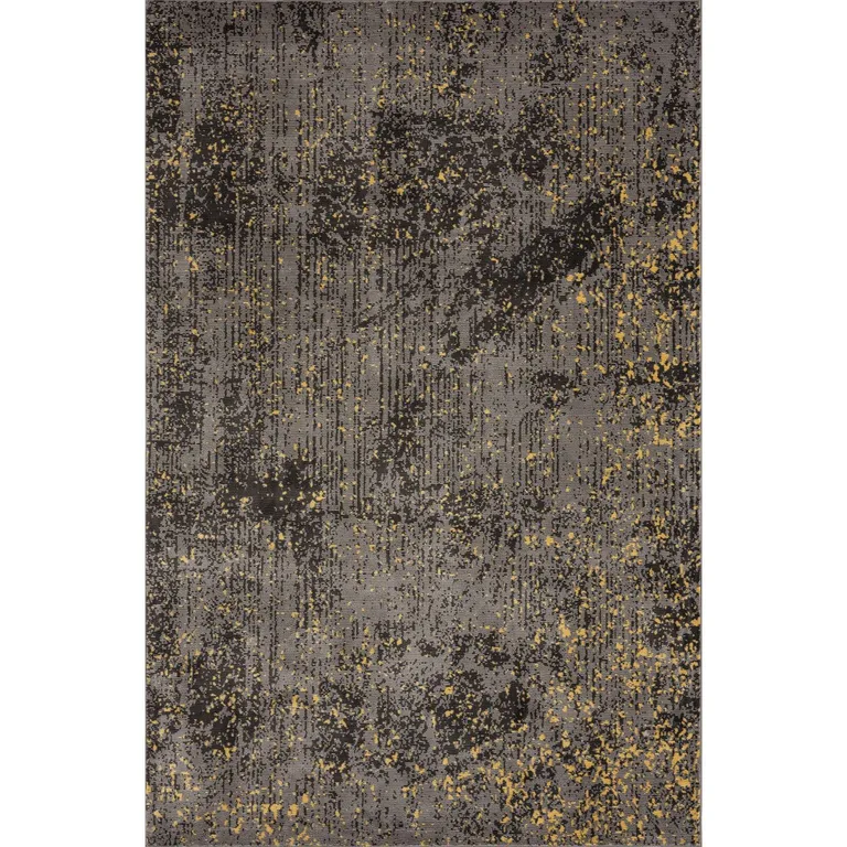 Gray and Yellow Abstract Sprinkle Area Rug Photo 3