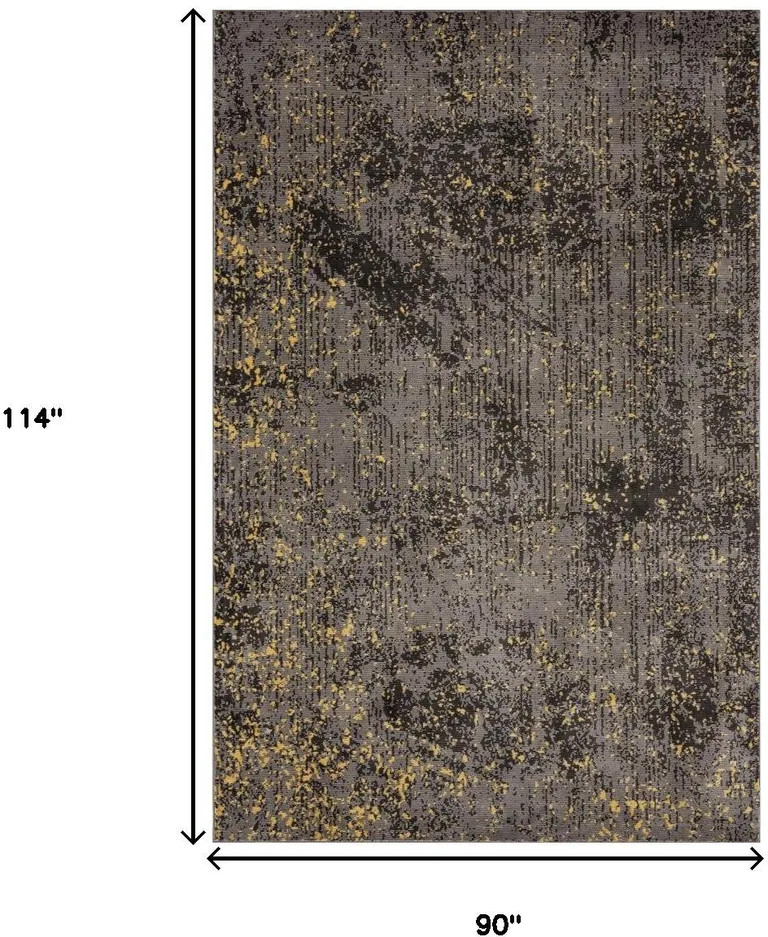Gray and Yellow Abstract Sprinkle Area Rug Photo 4