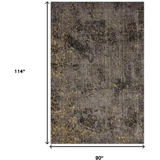 Gray and Yellow Abstract Sprinkle Area Rug Photo 9