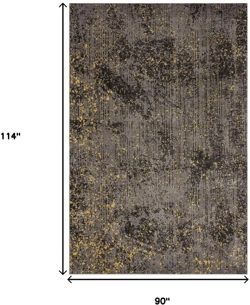 Gray and Yellow Abstract Sprinkle Area Rug Photo 9