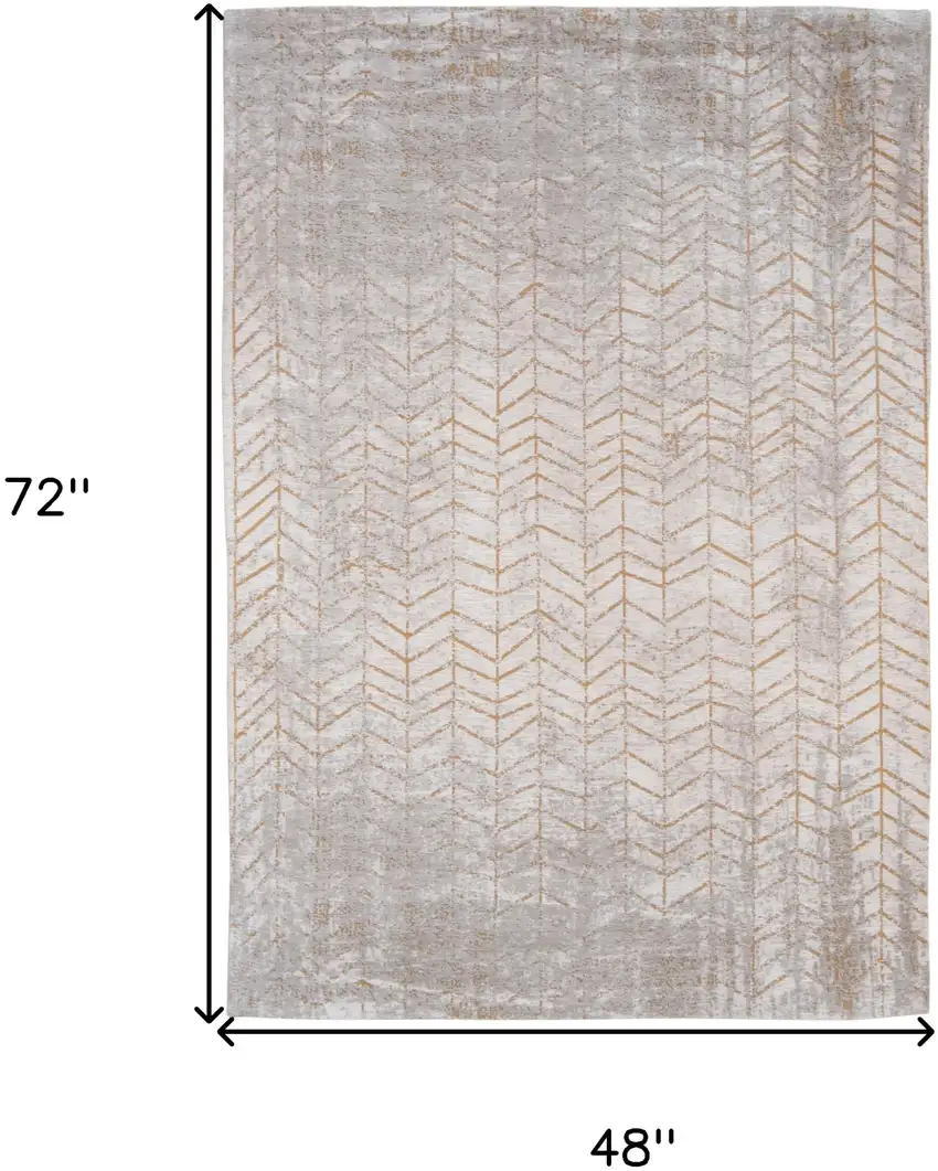Gray and Yellow Chevron Non Skid Area Rug Photo 3