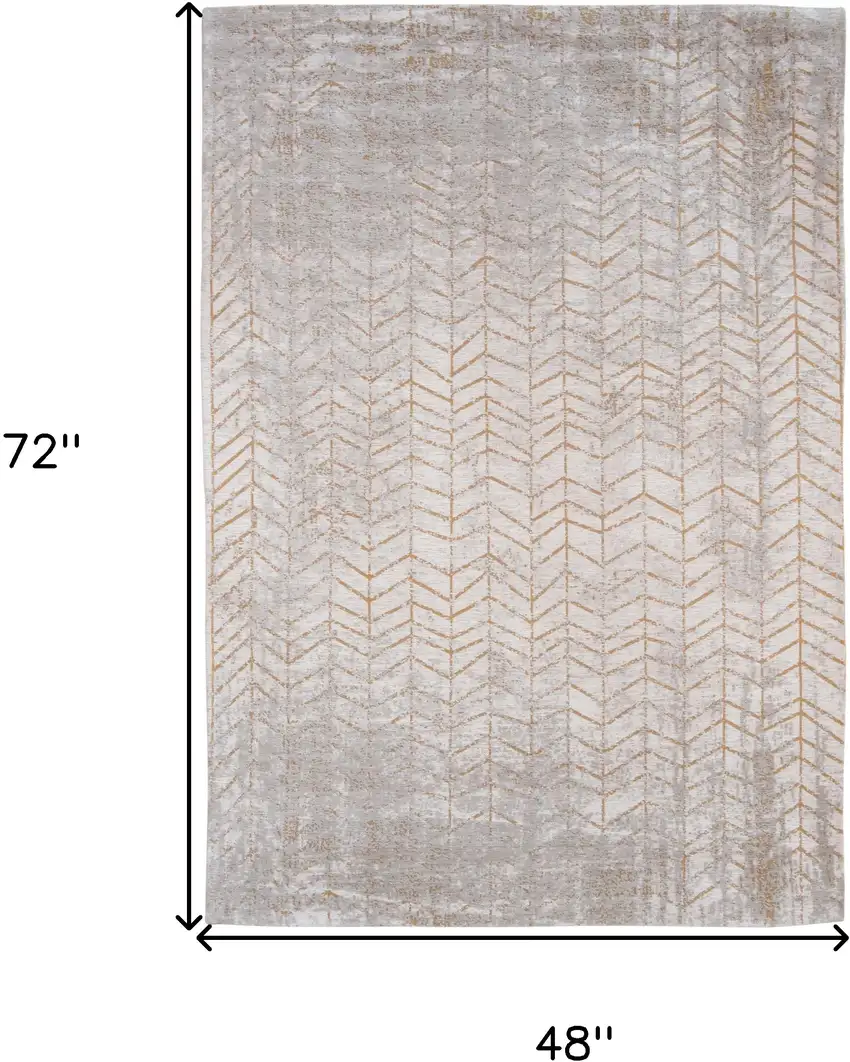 Gray and Yellow Chevron Non Skid Area Rug Photo 3