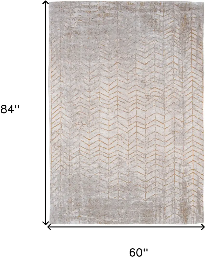 Gray and Yellow Chevron Non Skid Area Rug Photo 3