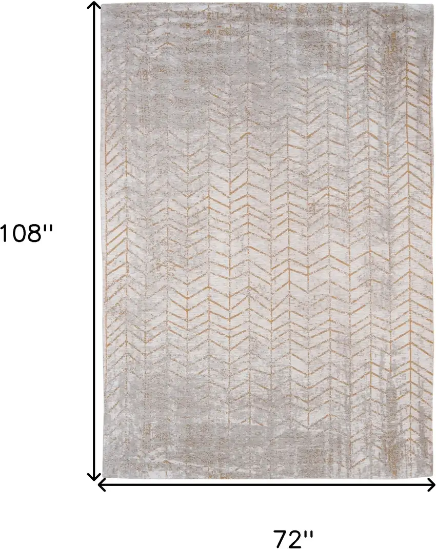 Gray and Yellow Chevron Non Skid Area Rug Photo 3