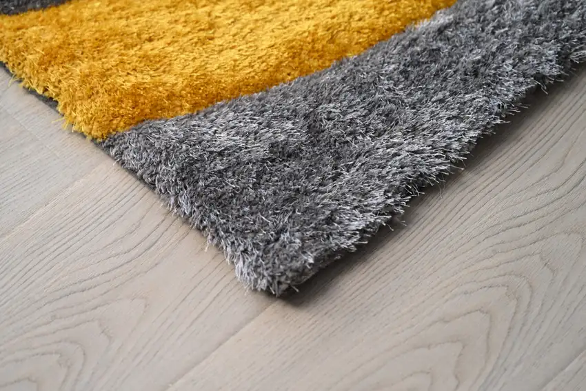 Gray and Yellow Shag Hand Tufted Area Rug Photo 8
