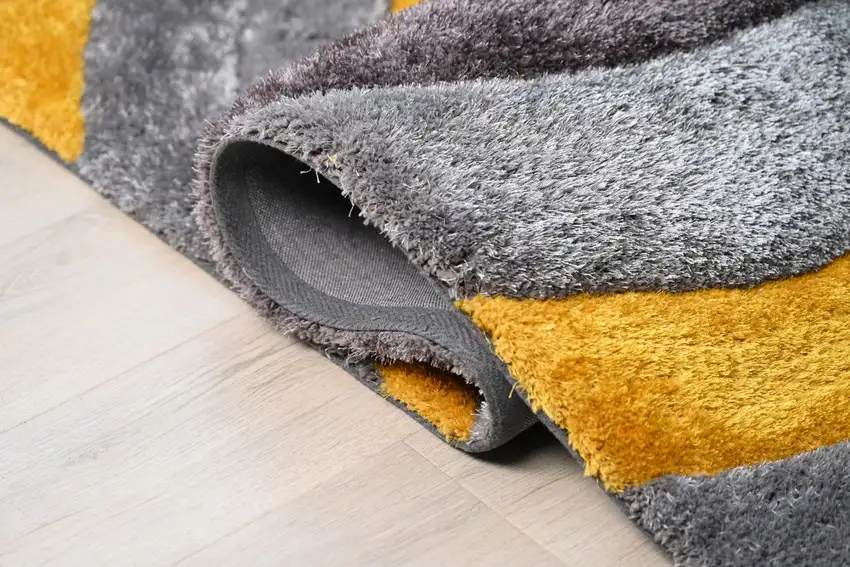 Gray and Yellow Shag Hand Tufted Area Rug Photo 9