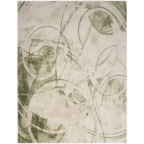 Green Abstract Area Rug Photo 7