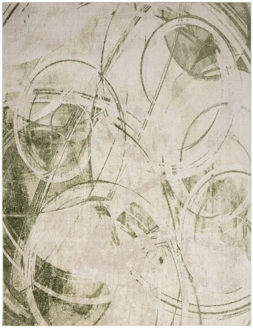 Green Abstract Area Rug Photo 7