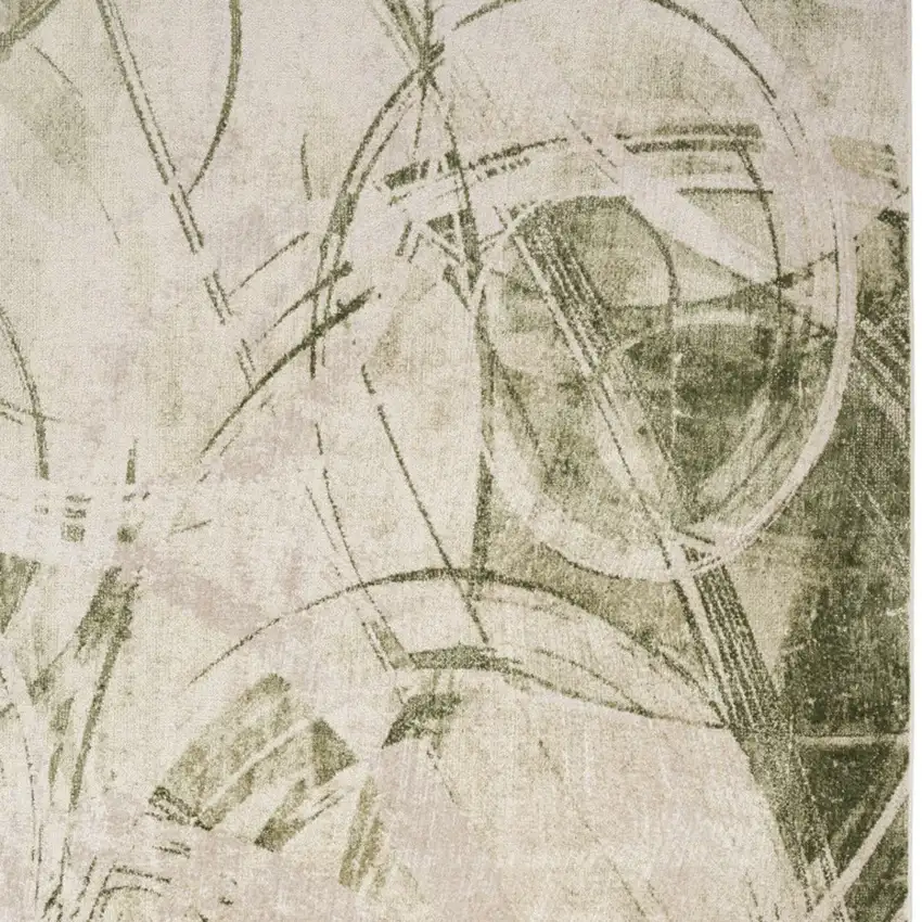Green Abstract Area Rug Photo 8