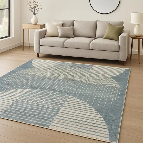 Green Abstract Area Rug Photo 1