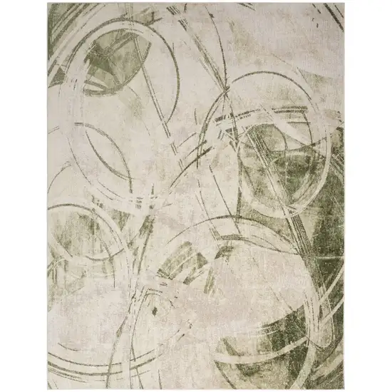 Green Abstract Area Rug Photo 7