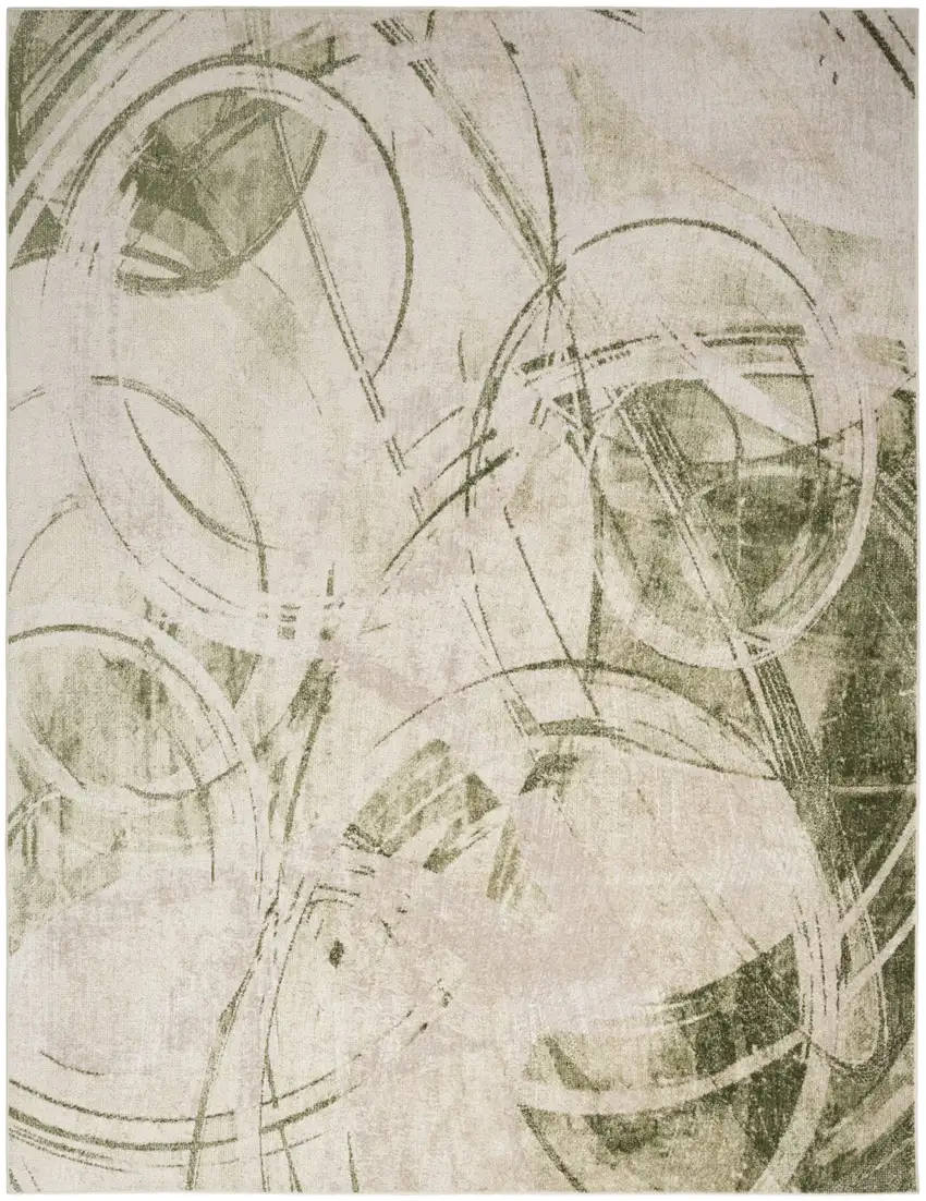 Green Abstract Area Rug Photo 7