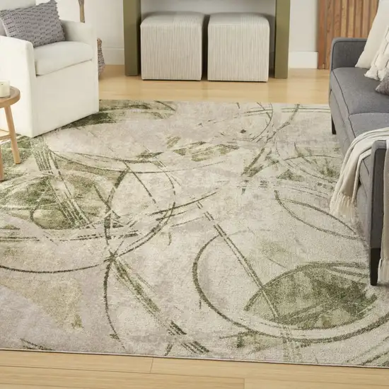 Green Abstract Area Rug Photo 5