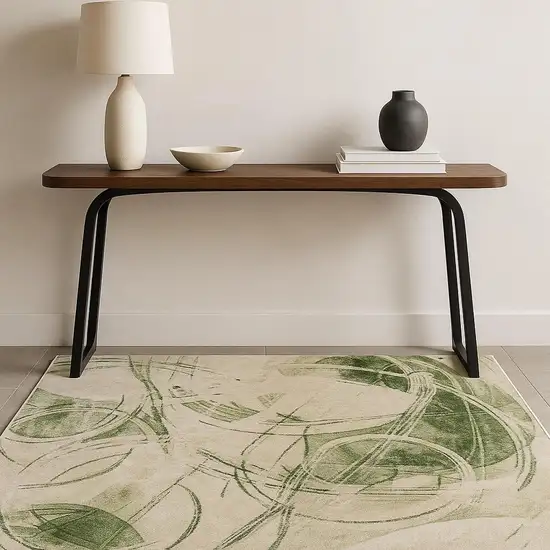 Green Abstract Area Rug Photo 1