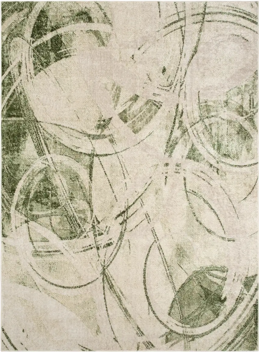 Green Abstract Area Rug Photo 4