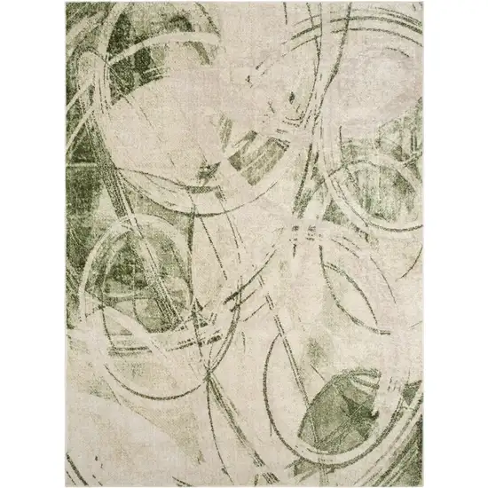Green Abstract Area Rug Photo 4