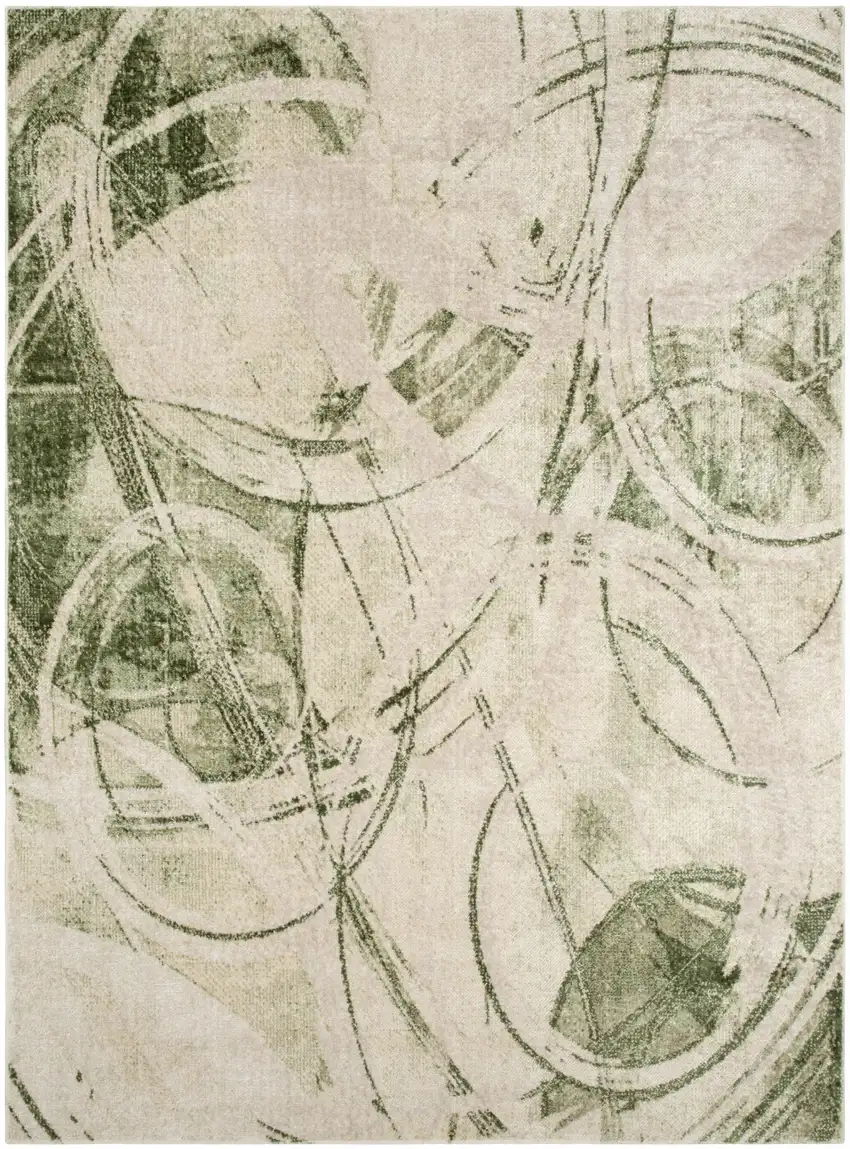 Green Abstract Area Rug Photo 8