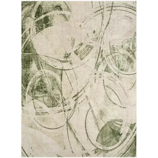 Green Abstract Area Rug Photo 8