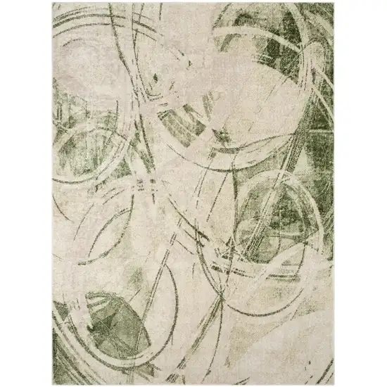 Green Abstract Area Rug Photo 7