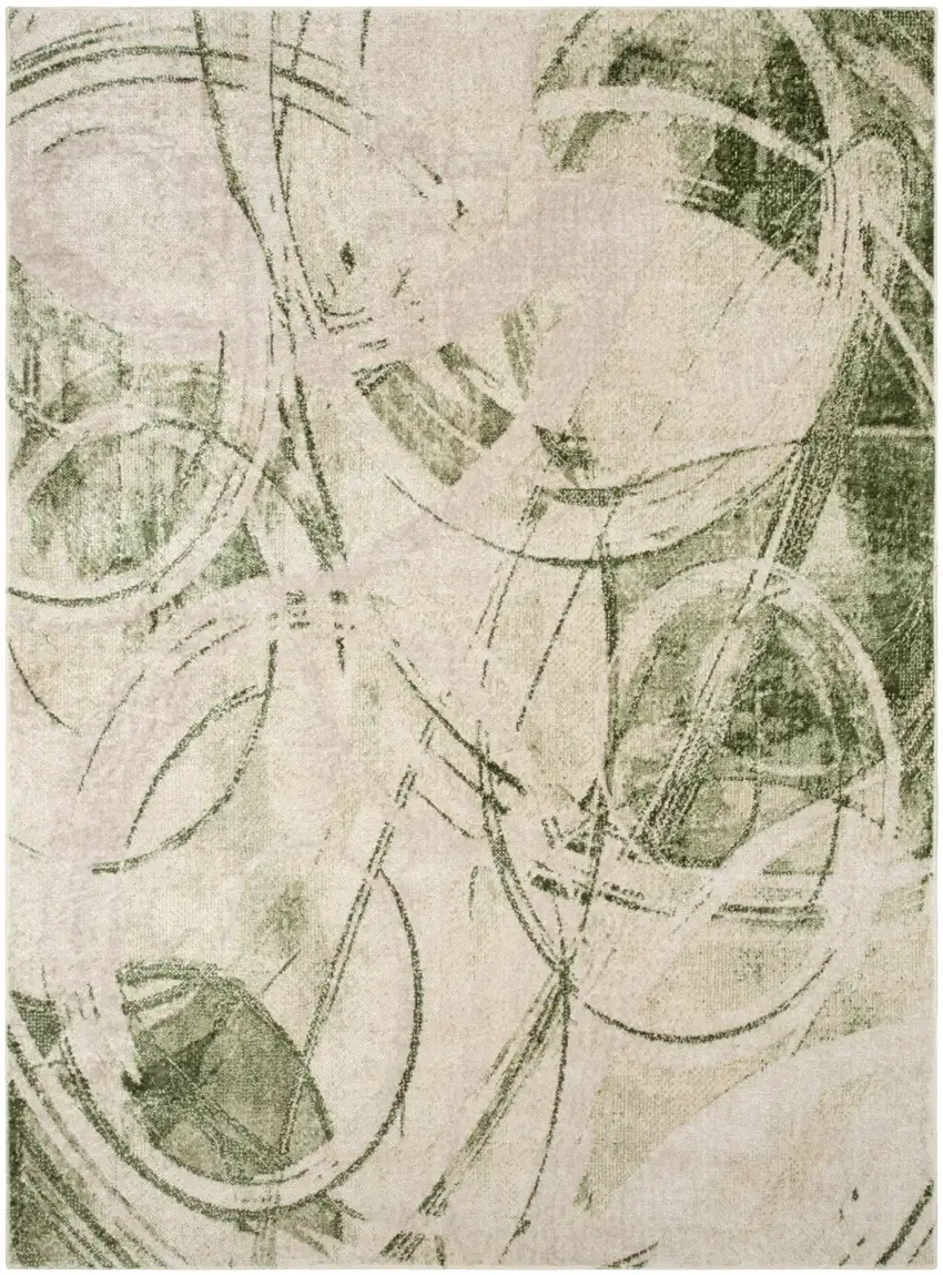 Green Abstract Area Rug Photo 7