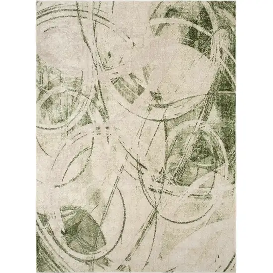 Green Abstract Area Rug Photo 3