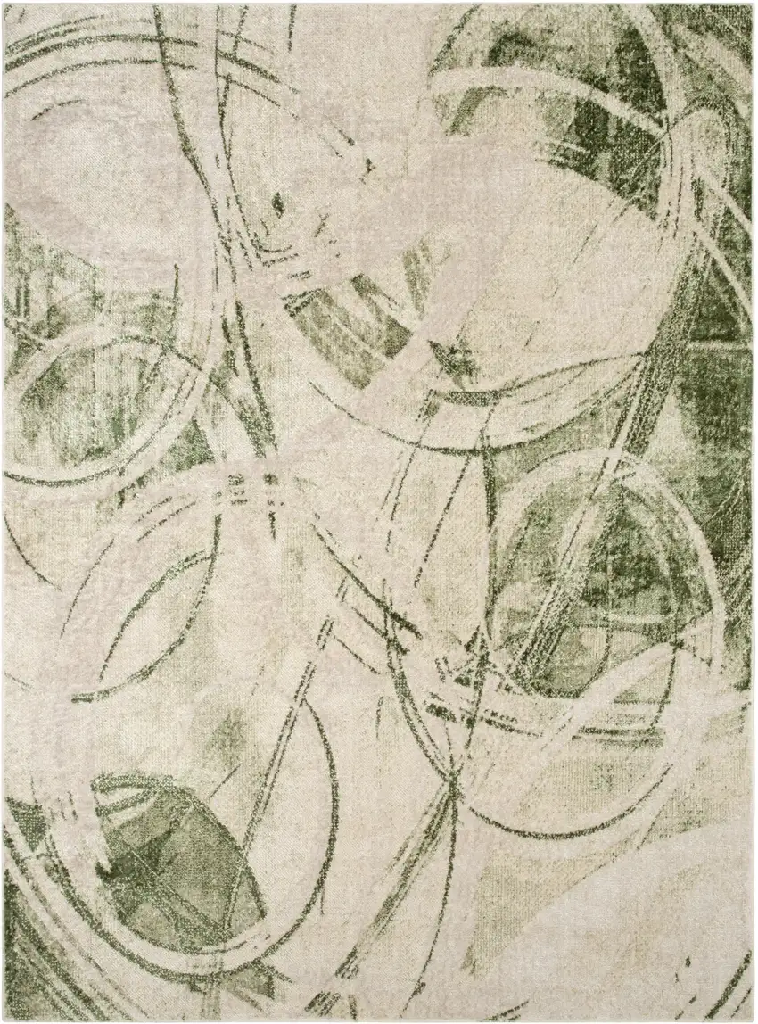Green Abstract Area Rug Photo 3