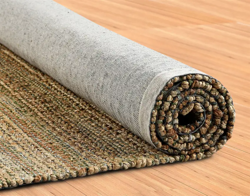 Green Abstract Hand Woven Non Skid Area Rug Photo 6
