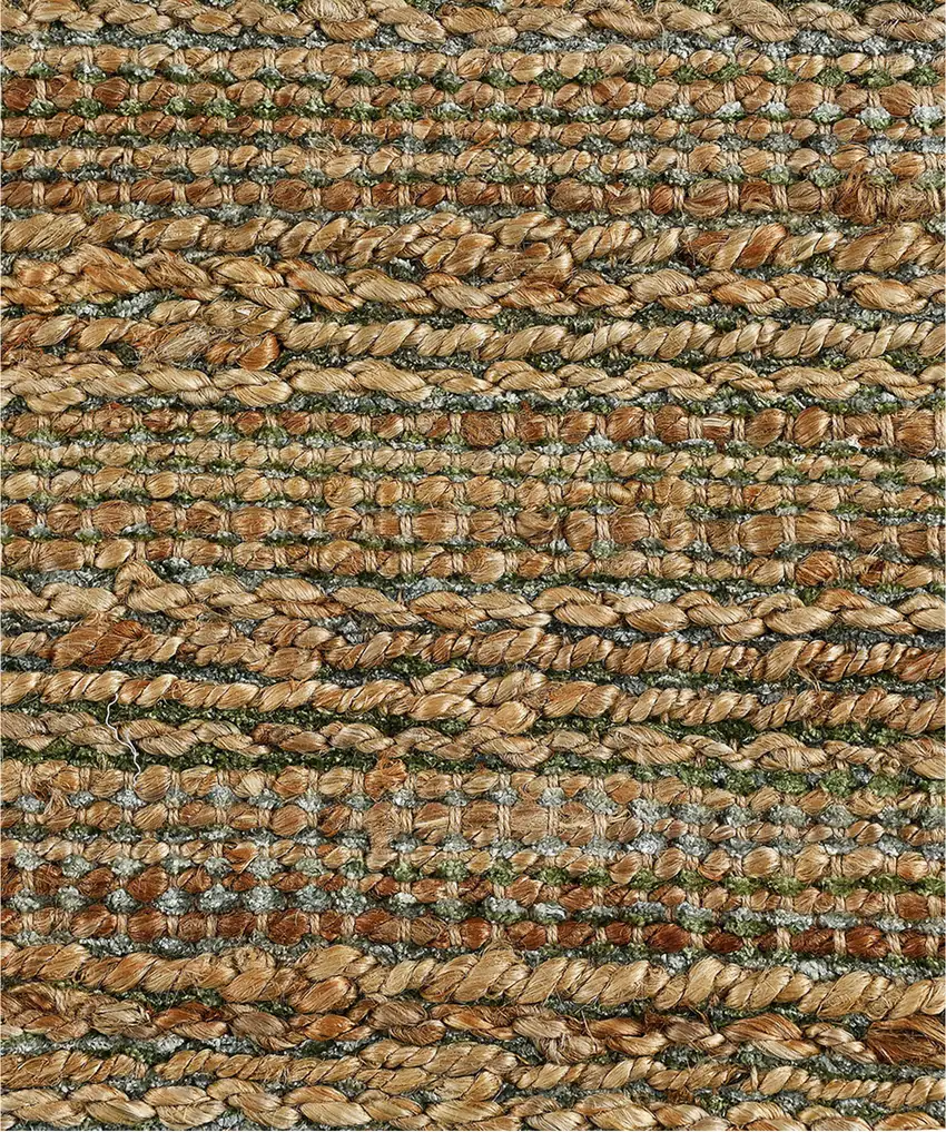 Green Abstract Hand Woven Non Skid Area Rug Photo 1