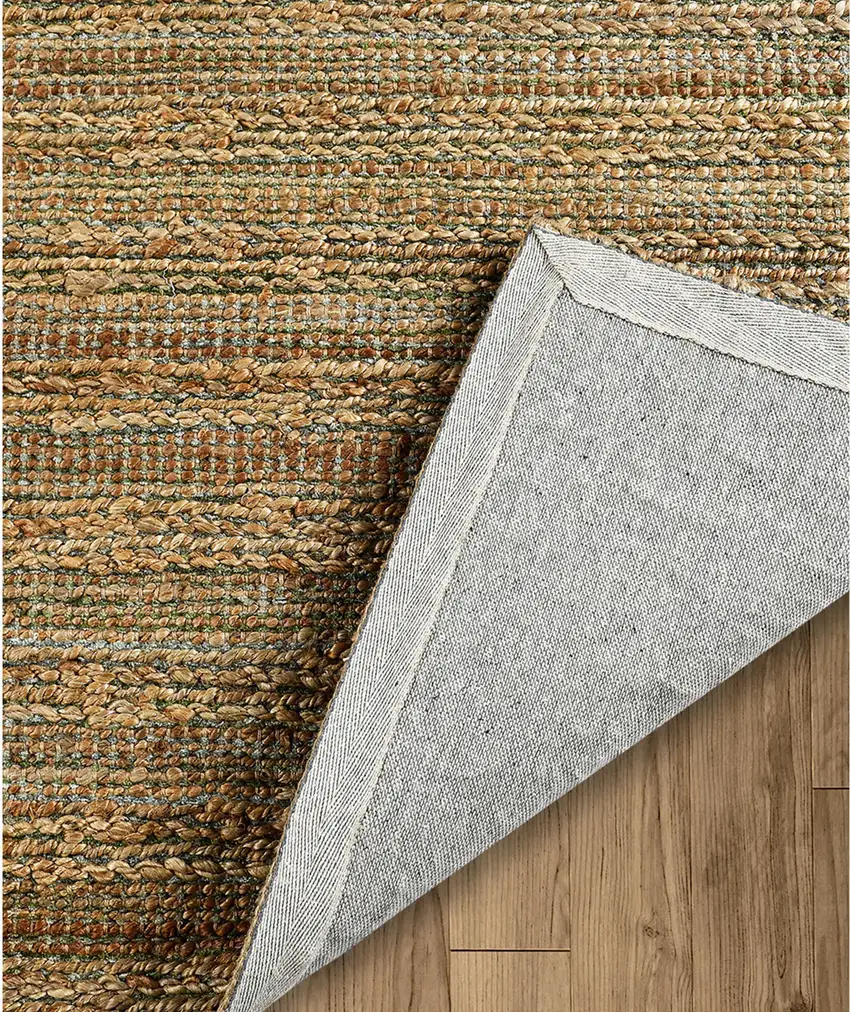 Green Abstract Hand Woven Non Skid Area Rug Photo 5