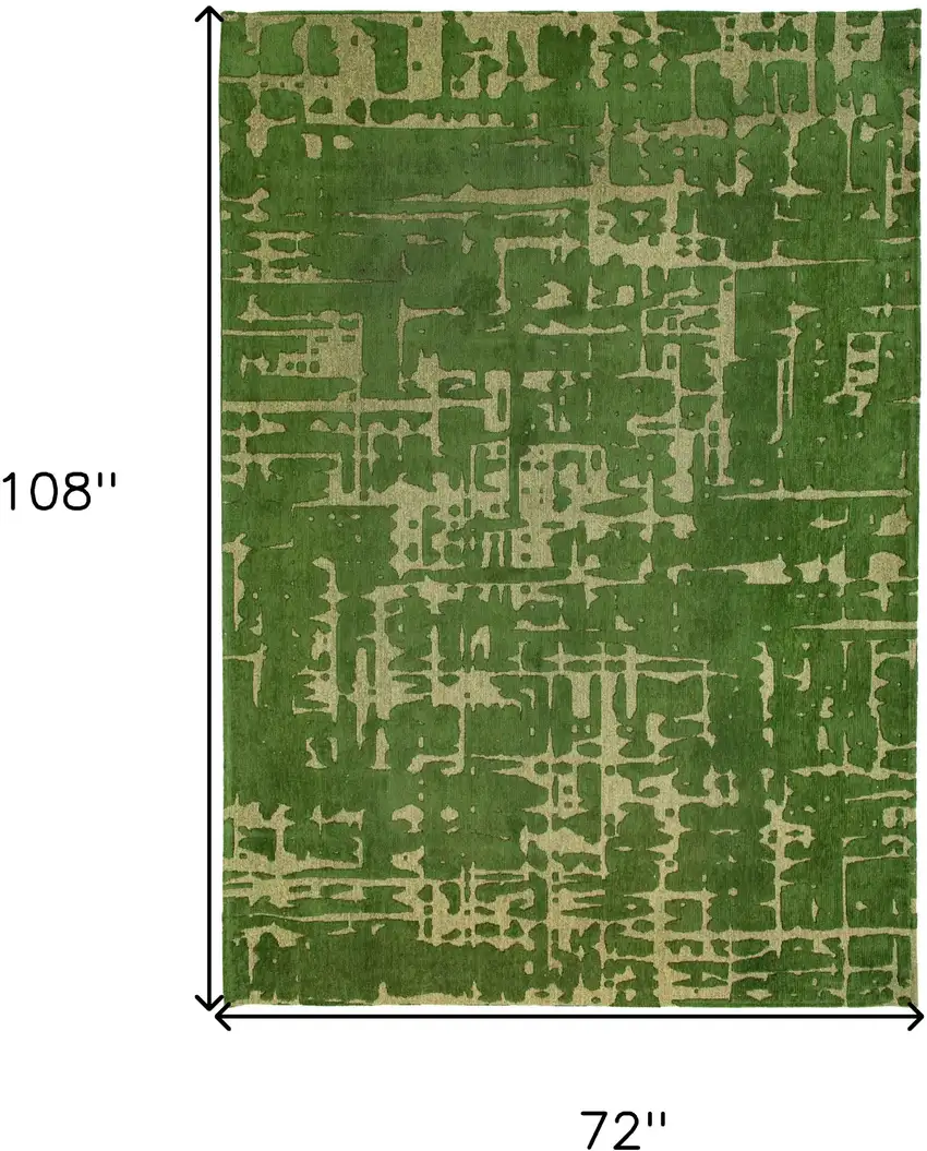 Green Abstract Non Skid Area Rug Photo 3