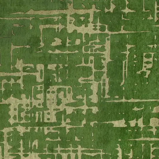 Green Abstract Non Skid Area Rug Photo 5