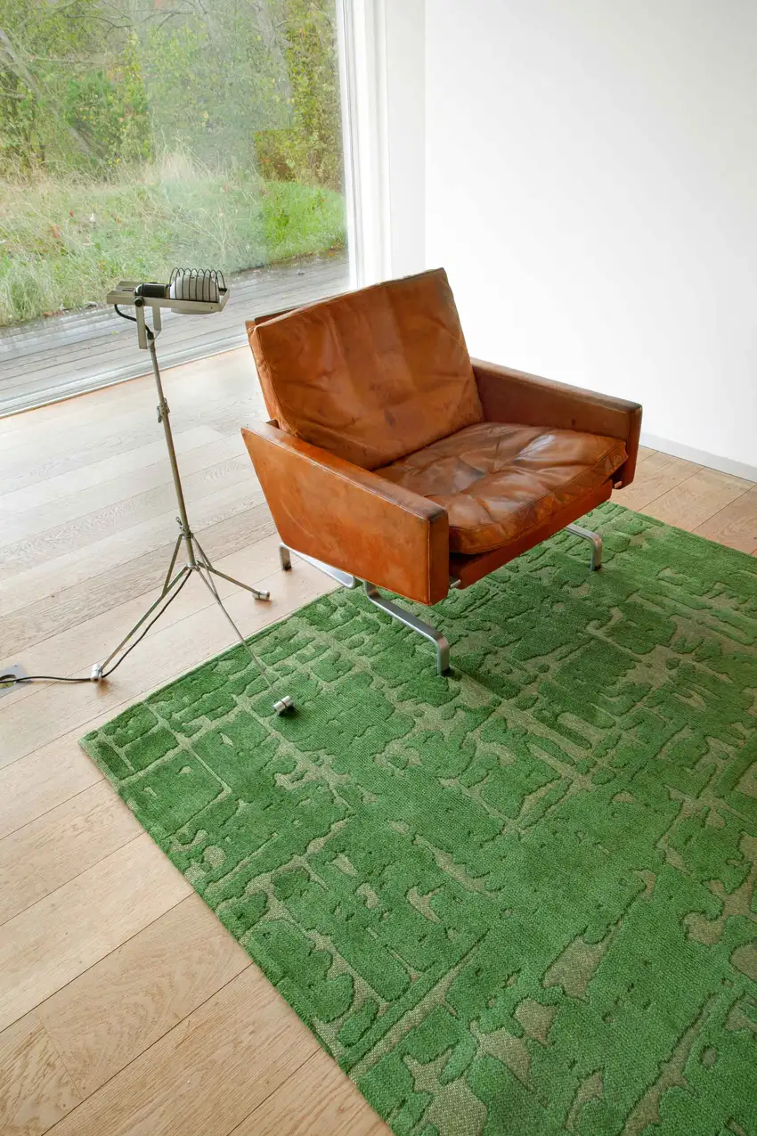 Green Abstract Non Skid Area Rug Photo 7