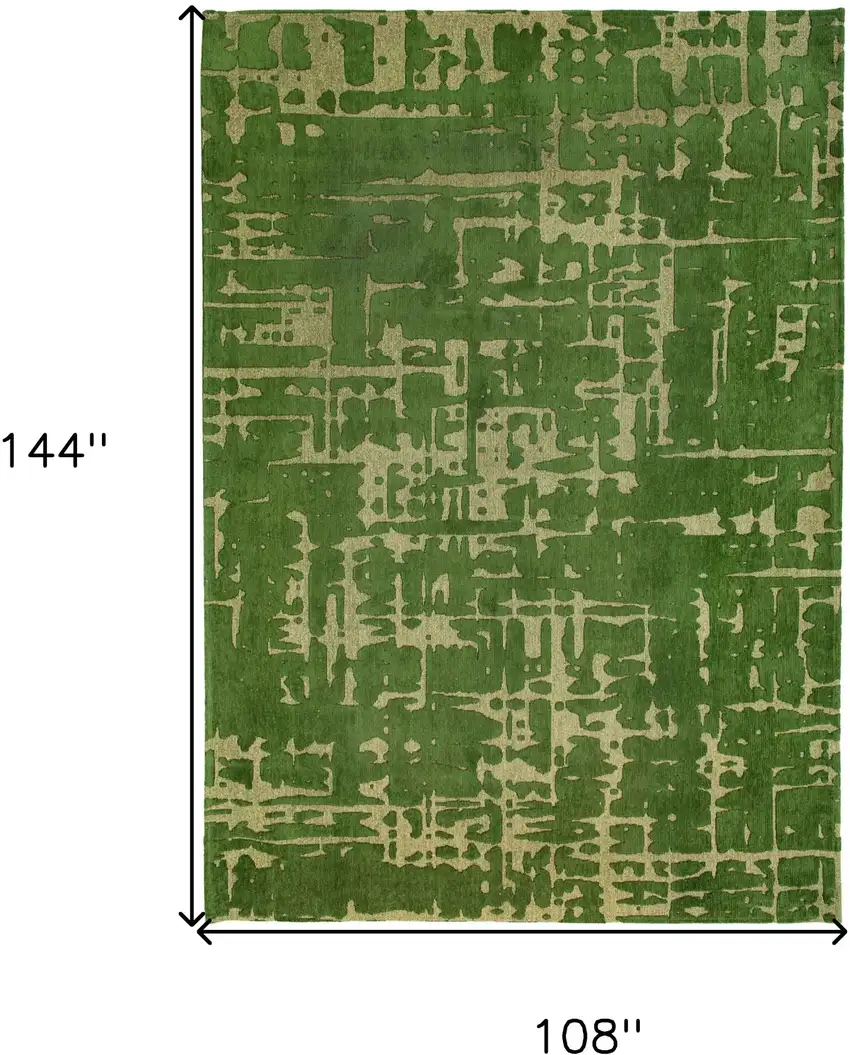 Green Abstract Non Skid Area Rug Photo 3