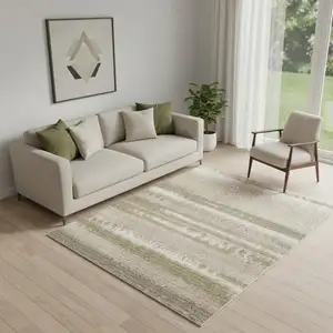 Photo of Green Abstract Power Loom Area Rug