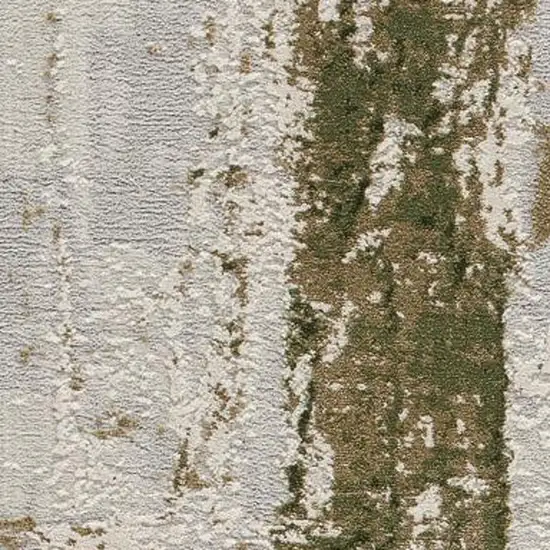 Green Abstract Power Loom Stain Resistant Area Rug Photo 5