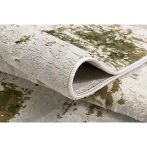 Photo of Green Abstract Power Loom Stain Resistant Area Rug